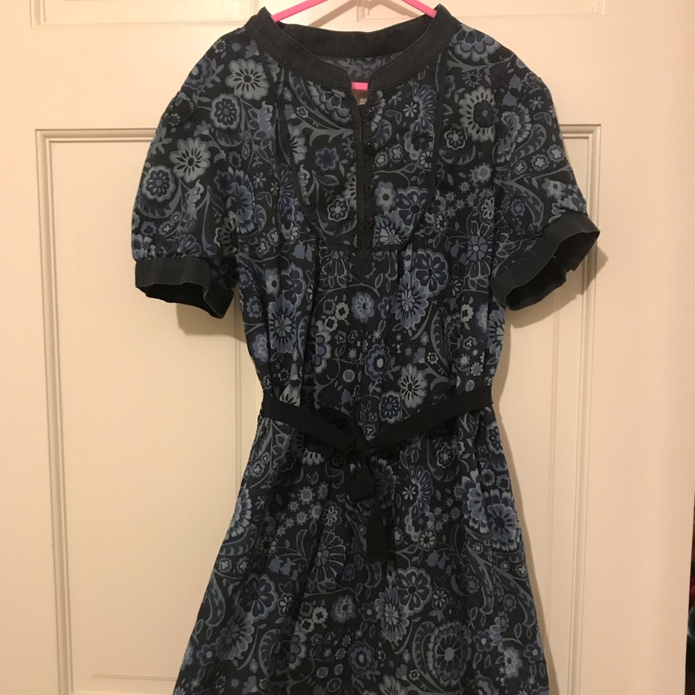 Jigsaw Junior navy and blue cotton dress 10-11